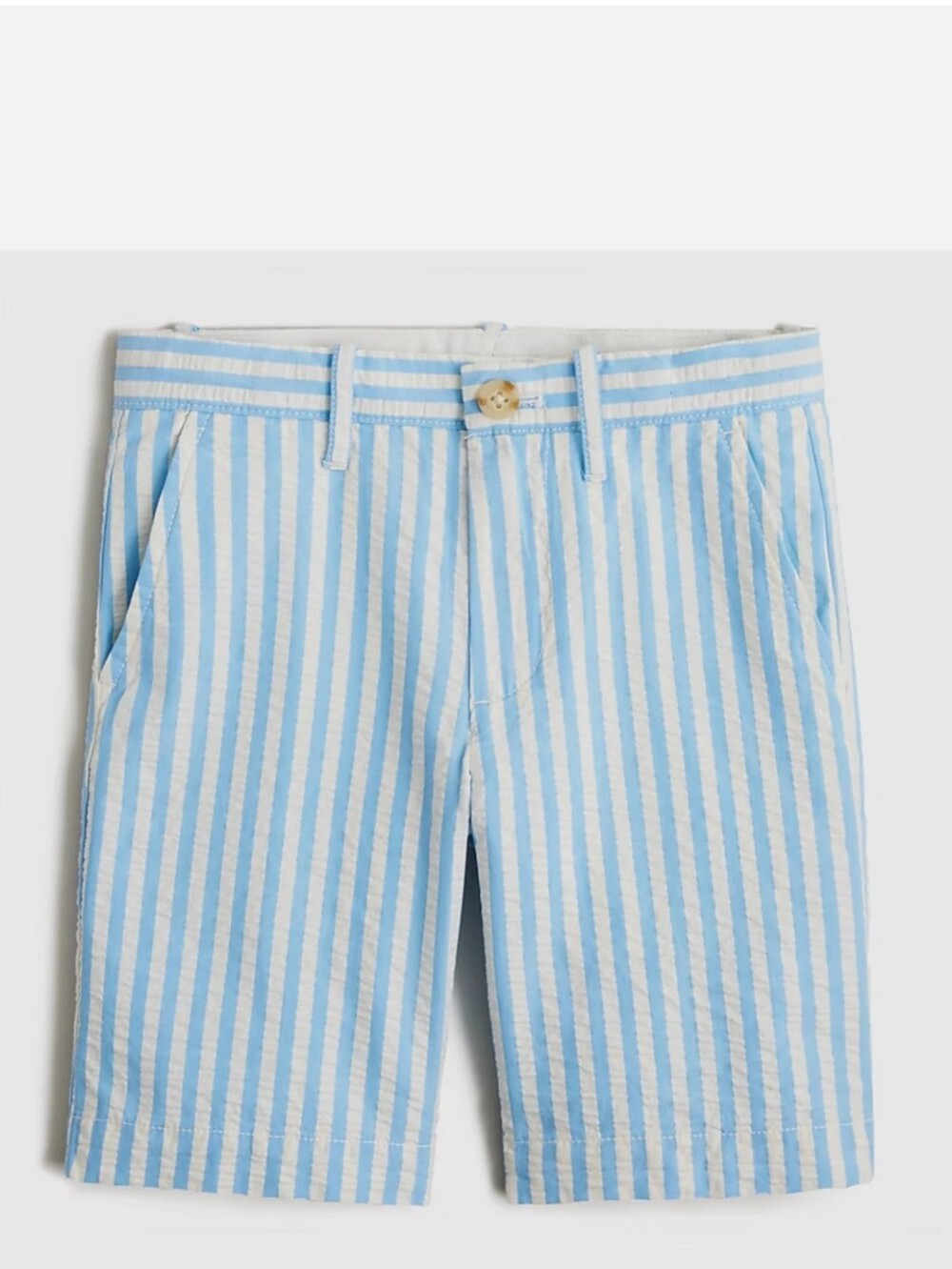 J. Crew Crewcuts Stanton Seersucker Shorts In Blue And White Stripe